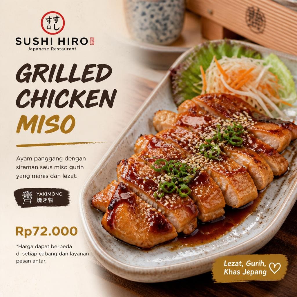 Grilled Chicken Miso Sushi Hiro menu grilled chicken miso